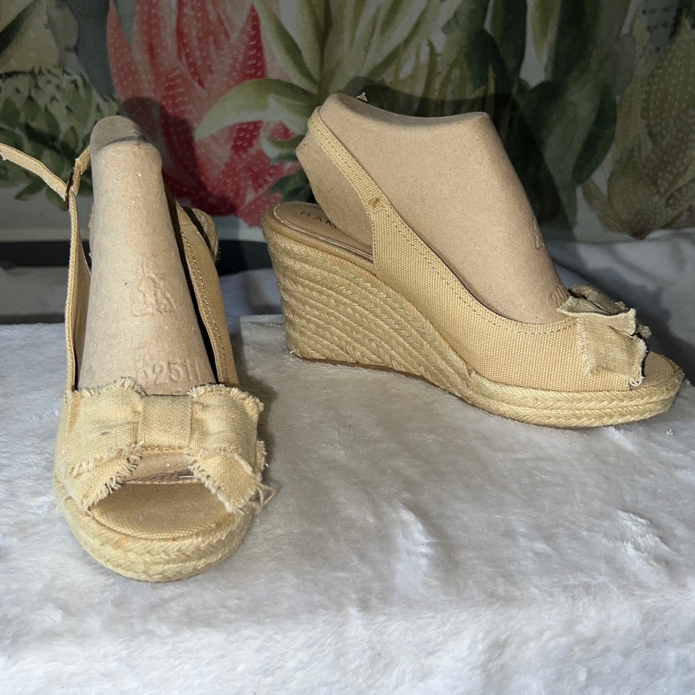 Rampage 3 1/2" Wedge Sandals Sz 8 1/2 Like New